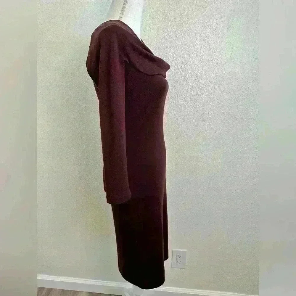 Salvatore Ferragamo Wool Plum Pencil Dress Size 38 - Picture 3 of 10